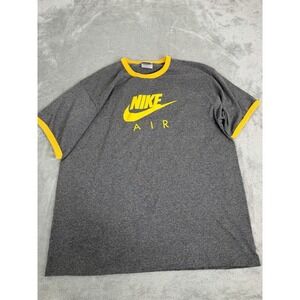 Vintage Y2K Nike Ringer T Shirt Men's Size Medium Gray